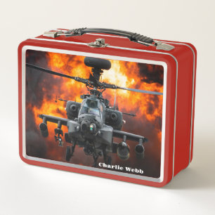 Apache Helicopter Metal Lunch Box