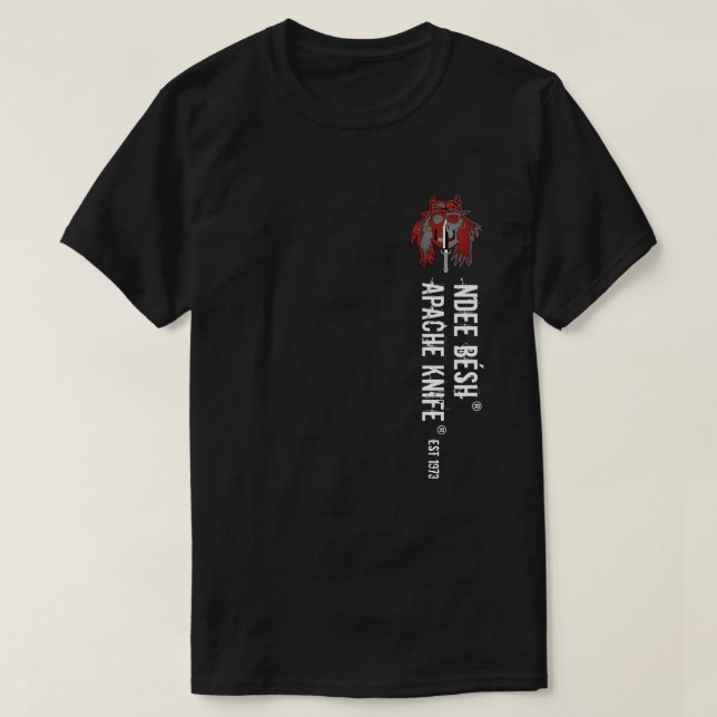 Apache Knife®™ Apache Knife Ndee Besh. 1973 T-Shirt (Design Front)