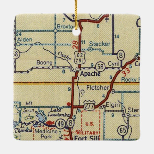 Apache OK Map Ceramic Ornament (Back)