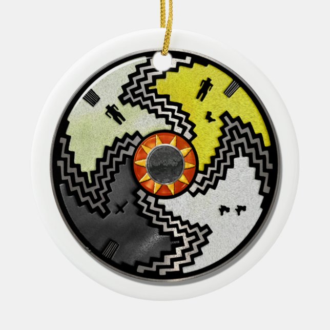 Apache Pride Native American Tribal Ceramic Ornament (Front)