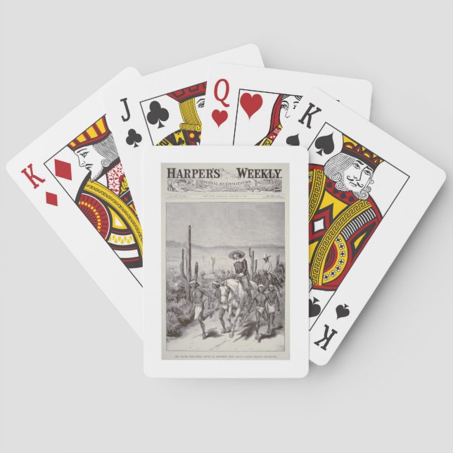 Apache Scouts lead army patrol on pursuit of Geron Playing Cards (Back)