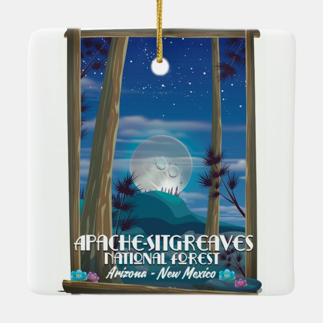 Apache-Sitgreaves National Forest Ceramic Tree Decoration (Back)
