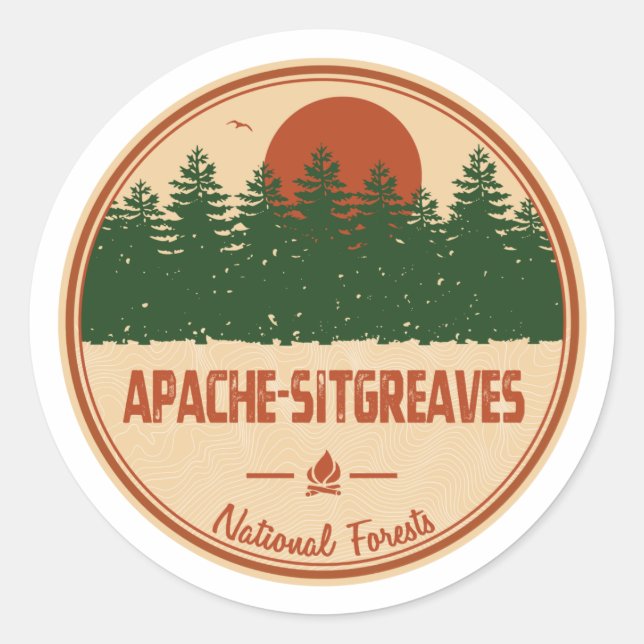 Apache-Sitgreaves National Forests Classic Round Sticker (Front)