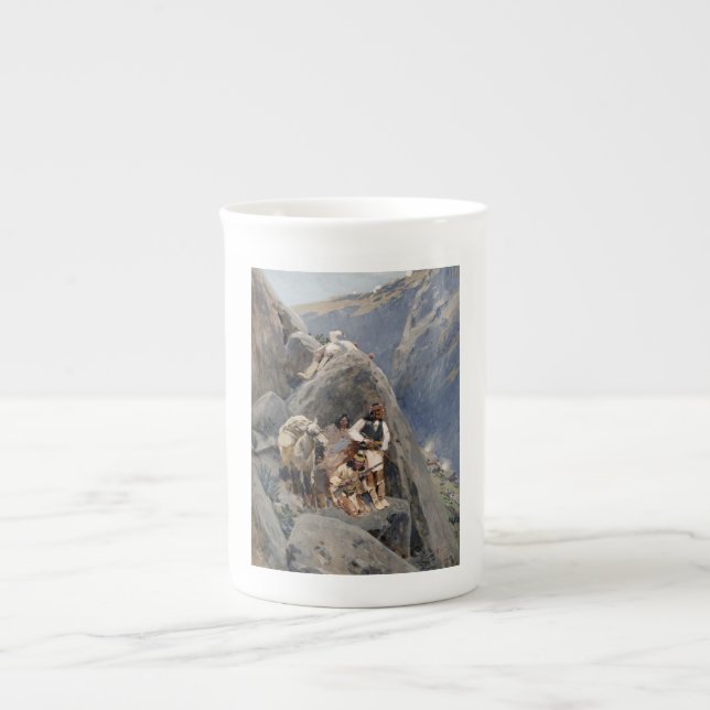 Apache Warriors: Ambush on American Cavalry Bone China Mug (Front)