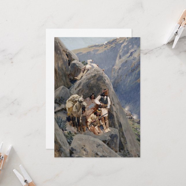 Apache Warriors: Ambush on American Cavalry Invitation (Front/Back In Situ)