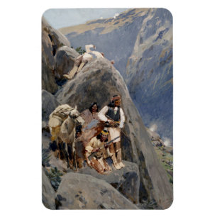 Apache Warriors: Ambush on American Cavalry Magnet