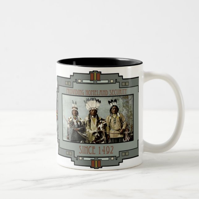 Apache Warriors Providing Homeland Security Two-Tone Coffee Mug (Right)