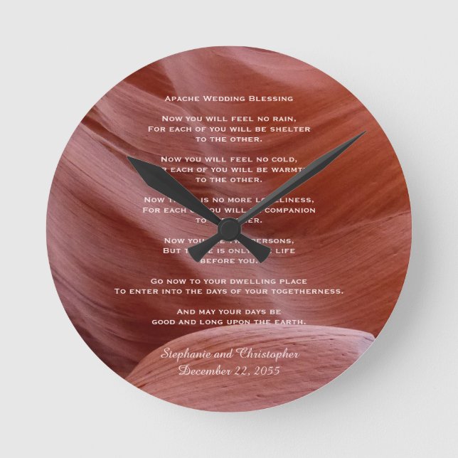 Apache Wedding Blessing Canyon Photo Clock Custom (Front)