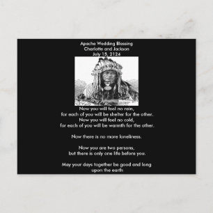 Apache Wedding Blessing Cheif Postcard