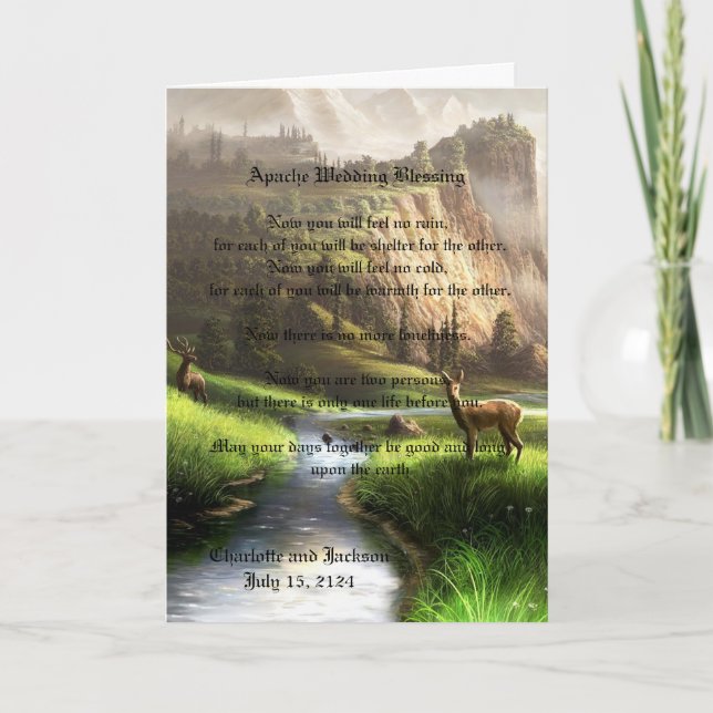 Apache Wedding Blessing Deer Card (Front)
