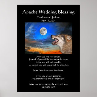 Apache Wedding Blessing Grey Wolf Poster