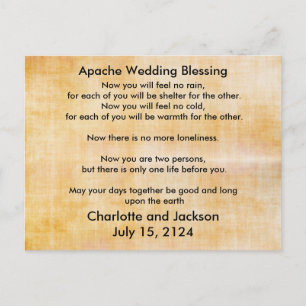 Apache Wedding Blessing Old Paper 3 Postcard