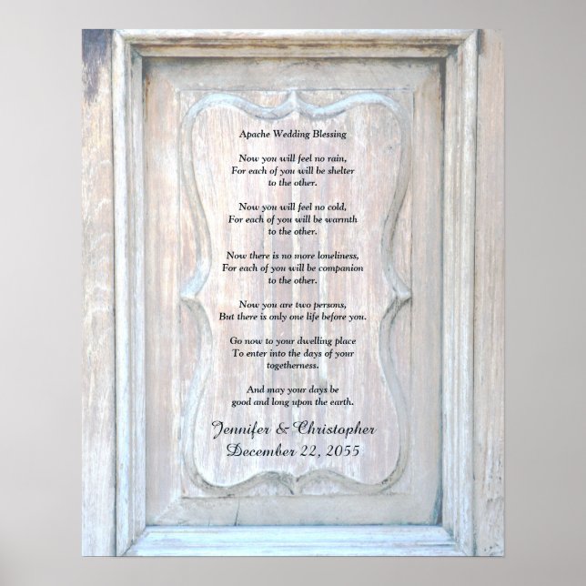 Apache Wedding Blessing Old Wood Background 16x20 Poster (Front)