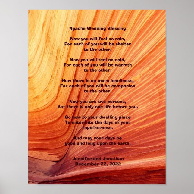 Apache Wedding Blessing Poster 11" x 14" Matte (Front)