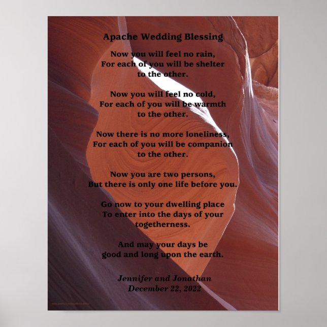 Apache Wedding Blessing Poster 11" x 14" Matte (Front)