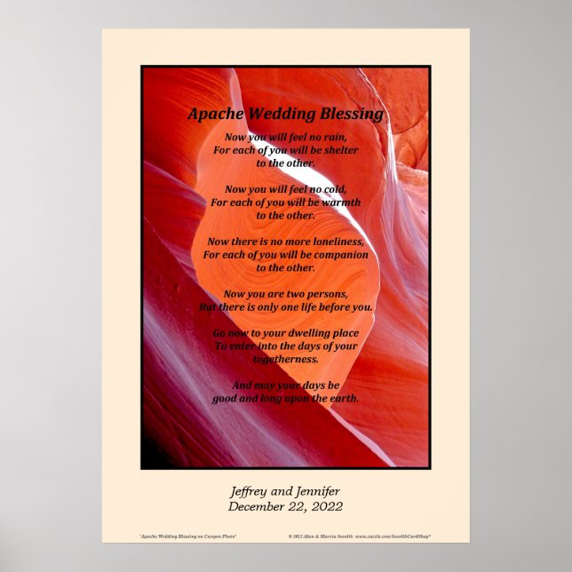 Apache Wedding Blessing Poster 20" x 28" Custom (Front)