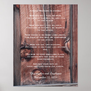 Apache Wedding Blessing Rustic Red Barn, Name Poster