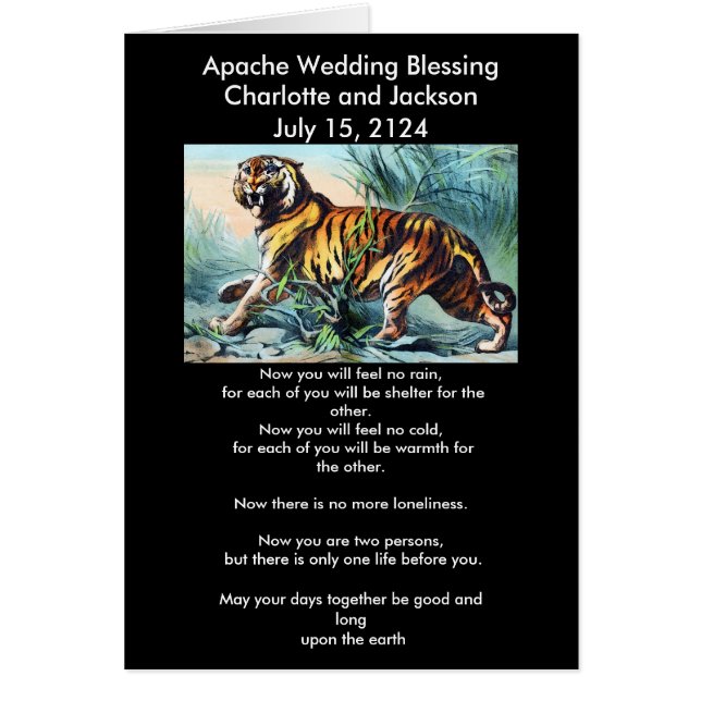 Apache Wedding Blessing Sabre Toothed Tiger (Front)