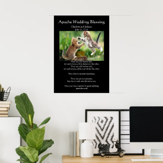 Apache Wedding Blessing with Playful Cats Poster