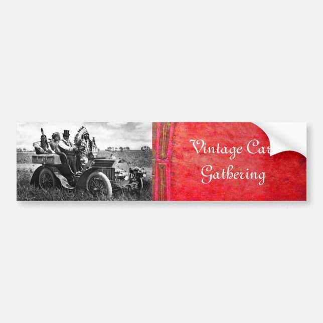 APACHES AND GERONIMO DRIVING A MOTOR CAR BUMPER STICKER (Front)