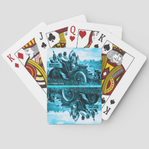 APACHES AND GERONIMO DRIVING A MOTOR CAR PLAYING CARDS