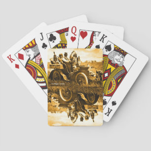APACHES AND GERONIMO DRIVING A MOTOR CAR PLAYING CARDS