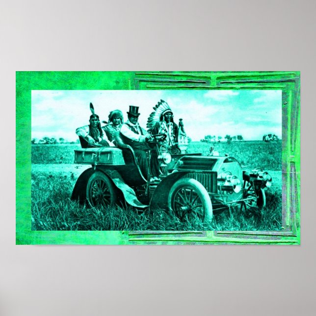APACHES AND GERONIMO DRIVING A MOTOR CAR POSTER (Front)