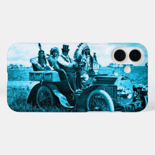 APACHES AND GERONIMO DRIVING A MOTOR CAR Teal Blue iPhone 16 Plus Case