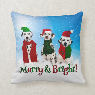 APAL - Christmas Dalmatian Dogs Paw Prints 2-sided Cushion