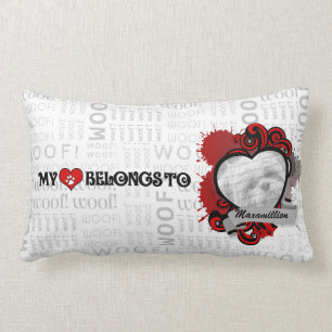 APAL: My Heart Belongs to Custom Dog Photo & Name Lumbar Cushion