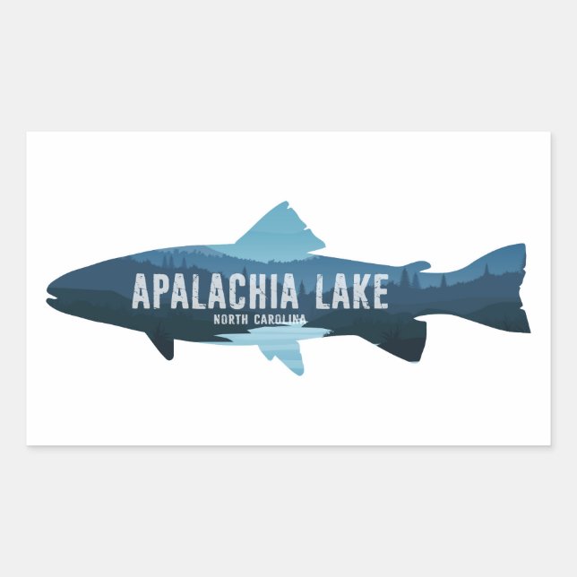 Apalachia Lake North Carolina Fish Rectangular Sticker (Front)