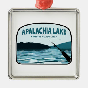 Apalachia Lake North Carolina Fishing Rod Metal Ornament
