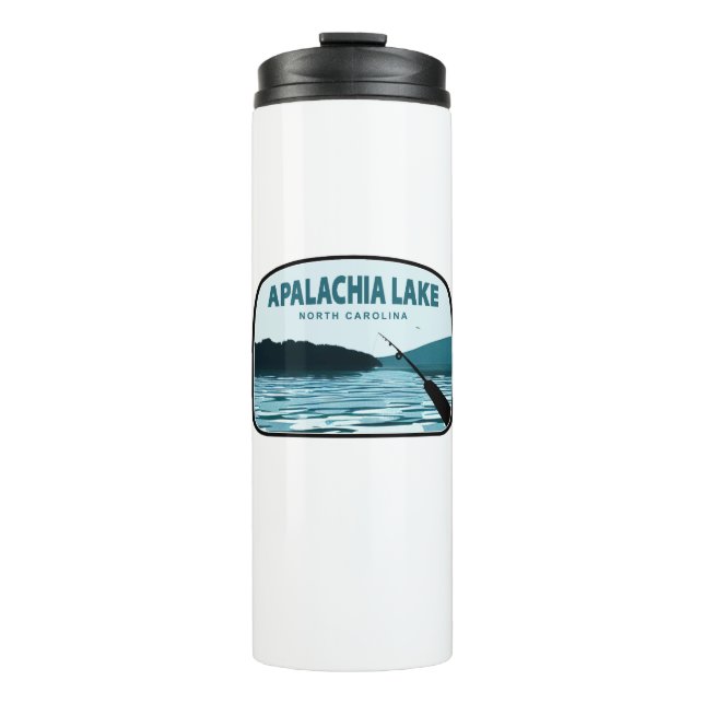 Apalachia Lake North Carolina Fishing Rod Thermal Tumbler (Front)