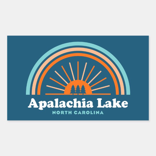Apalachia Lake North Carolina Rainbow Rectangular Sticker (Front)