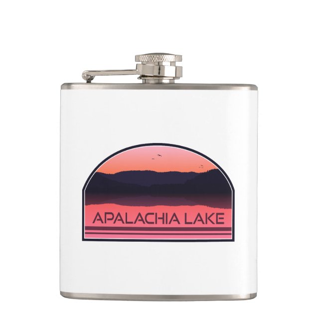 Apalachia Lake North Carolina Red Sunrise Hip Flask (Front)
