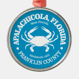 Apalachicola (crab) metal ornament