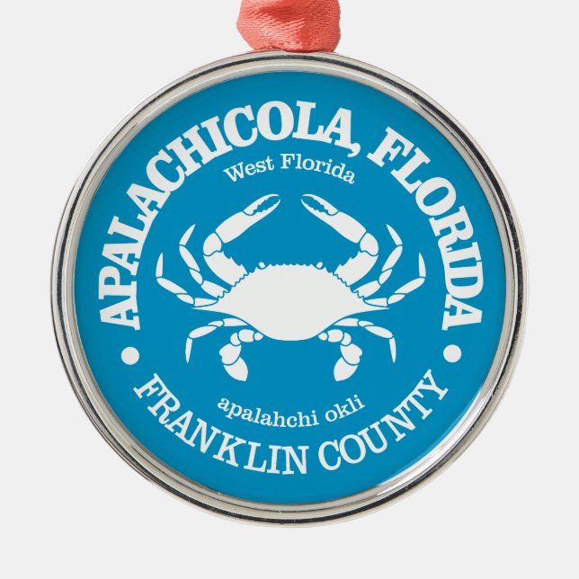 Apalachicola (crab) metal ornament (Front)