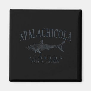 Apalachicola florida shark retro slate art fishing magnet