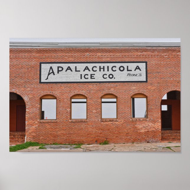 Apalachicola Ice Company Sign, Florida Poster (Front)