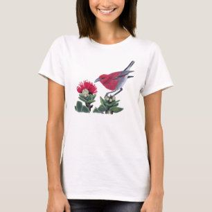 Apapane and Lehua Blossom illustration T-Shirt