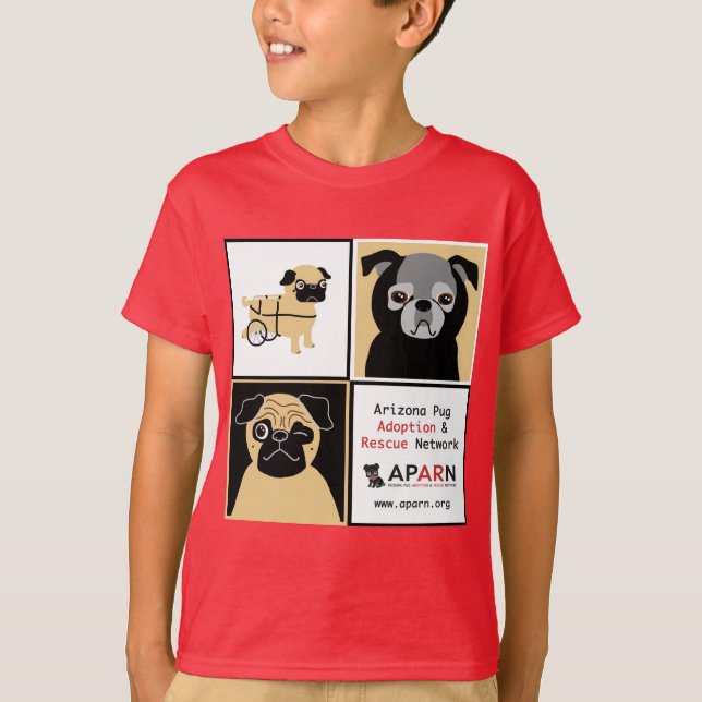APARN Rescue Pugs Kids' Hanes T-Shirt (Front)