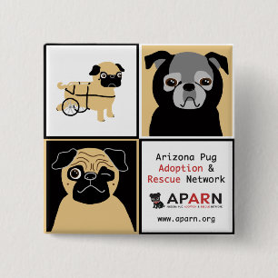 APARN Rescue Pugs Square Button