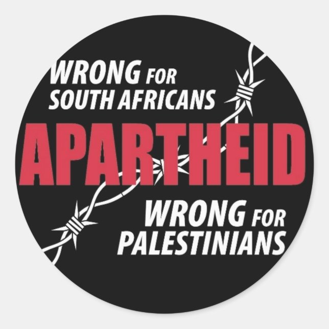 Apartheid Sticker (Front)