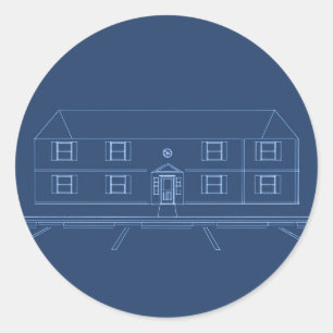 Apartment Building / House: Blue Print Classic Round Sticker