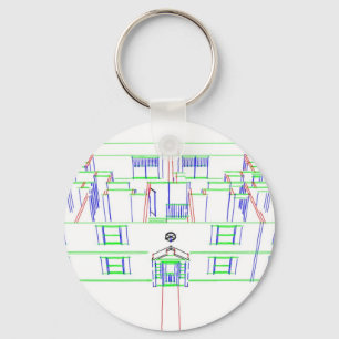 Apartment Building / House: Marker Drawing Key Ring