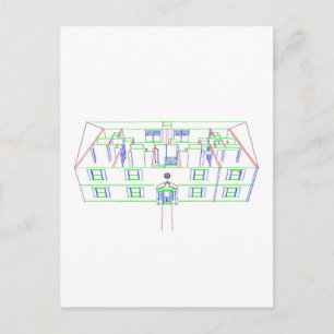 Apartment Building / House: Marker Drawing Postcard