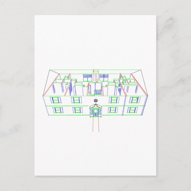 Apartment Building / House: Marker Drawing Postcard (Front)