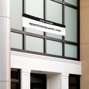 Apartment Building Website Now Leasing White Banner