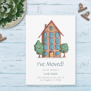 Apartment Building with Trees Moving Announcement