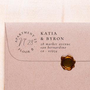 Apartment Number Return Address Self-inking Stamp